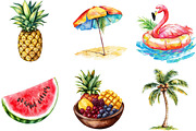 Watercolor Tropical Heat Clipart, an Illustration by Designking (Thumbnail 2 of 5)