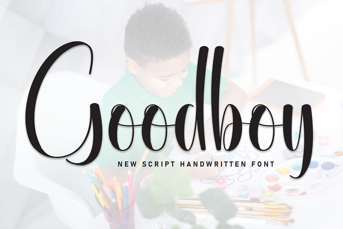 Goodboy | Script Font, a Handwritten Font by Scratchones (Photo 1 of 8)
