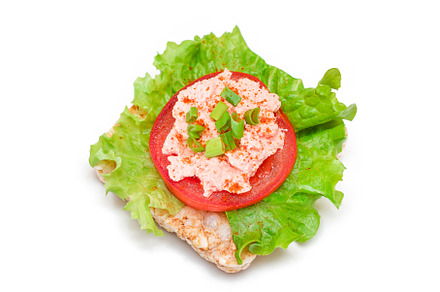 Rice Cake Sandwich with Tomato, a Food & Drink Photo by InfinitumProdux
