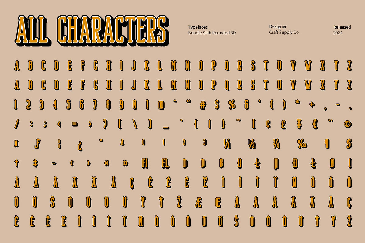 Bondie Slab Rounded 3D, a Slab Serif Font by Craft Supply Co. (Photo 8 of 8)
