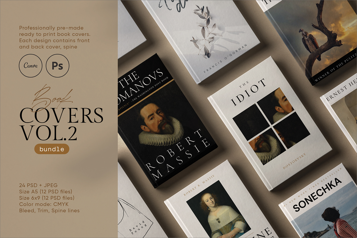 Book Cover Templates Vol.2 CANVA+PS, a Templates & Theme by September 5th (Photo 1 of 16)
