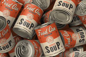 Food Can Packaging Mockup, a Packaging Mockup by graphicsauce