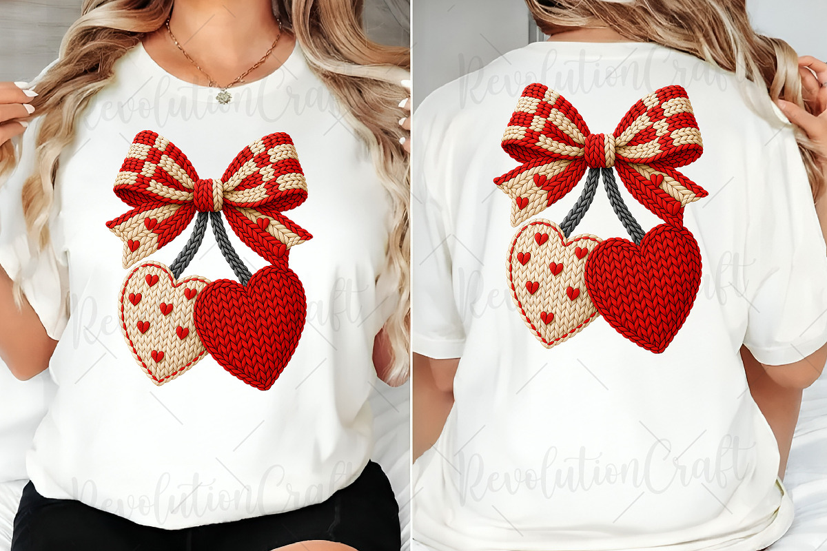 Faux Crochet Valentines Cherry Png, an Illustration by OK Design (Photo 2 of 6)