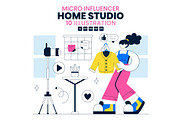 10 Micro Influencer Home Studio, a Person Illustration by denayunebgt (Thumbnail 1 of 4)
