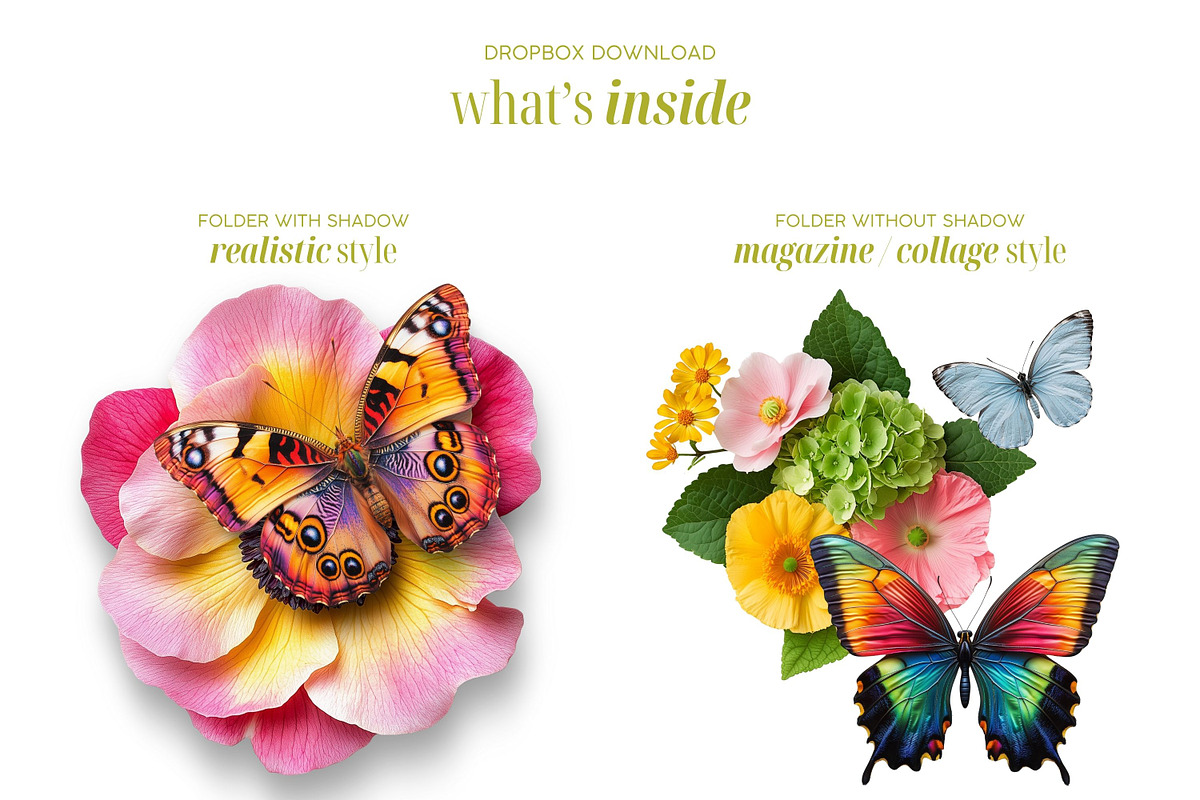 Flowers & Butterflies PNG Objects, an Object Graphic by Iconogenic (Photo 2 of 8)
