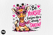 Be Yourself Giraffe Cute Rocker Girl, a Seasonal Illustration by CraftArtStudio (Thumbnail 1 of 4)