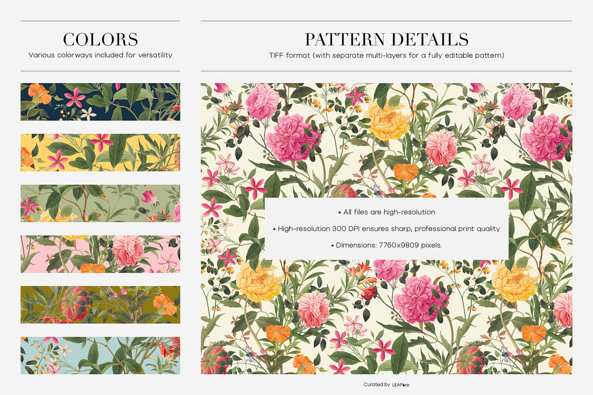 Botanical Garden Floral Prints, a Pattern Graphic by LEAFure (Photo 2 of 10)