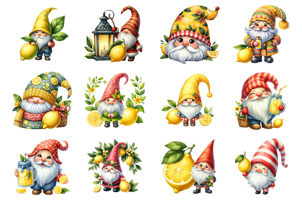 Lemons Gnome Clipart, an Illustration by Design Market (Photo 3 of 4)