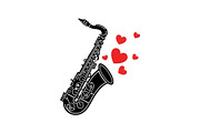 Saxophone Music Love Vector Bundle, an Illustration by Designs_River (Thumbnail 33 of 51)