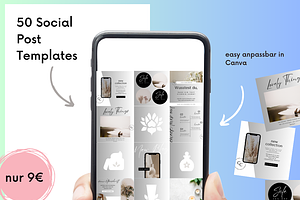 50 Social Post Templates Light Grey
