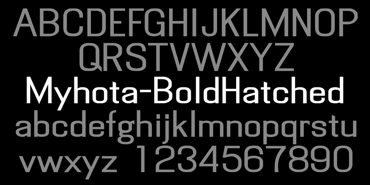 MyhotaHatched, a Sans Serif Font by Ingrimayne Type (Photo 6 of 6)