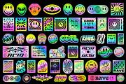 ACID RAVE HOLOGRAPHIC STICKERS, an Object Graphic by craftlove (Thumbnail 2 of 4)