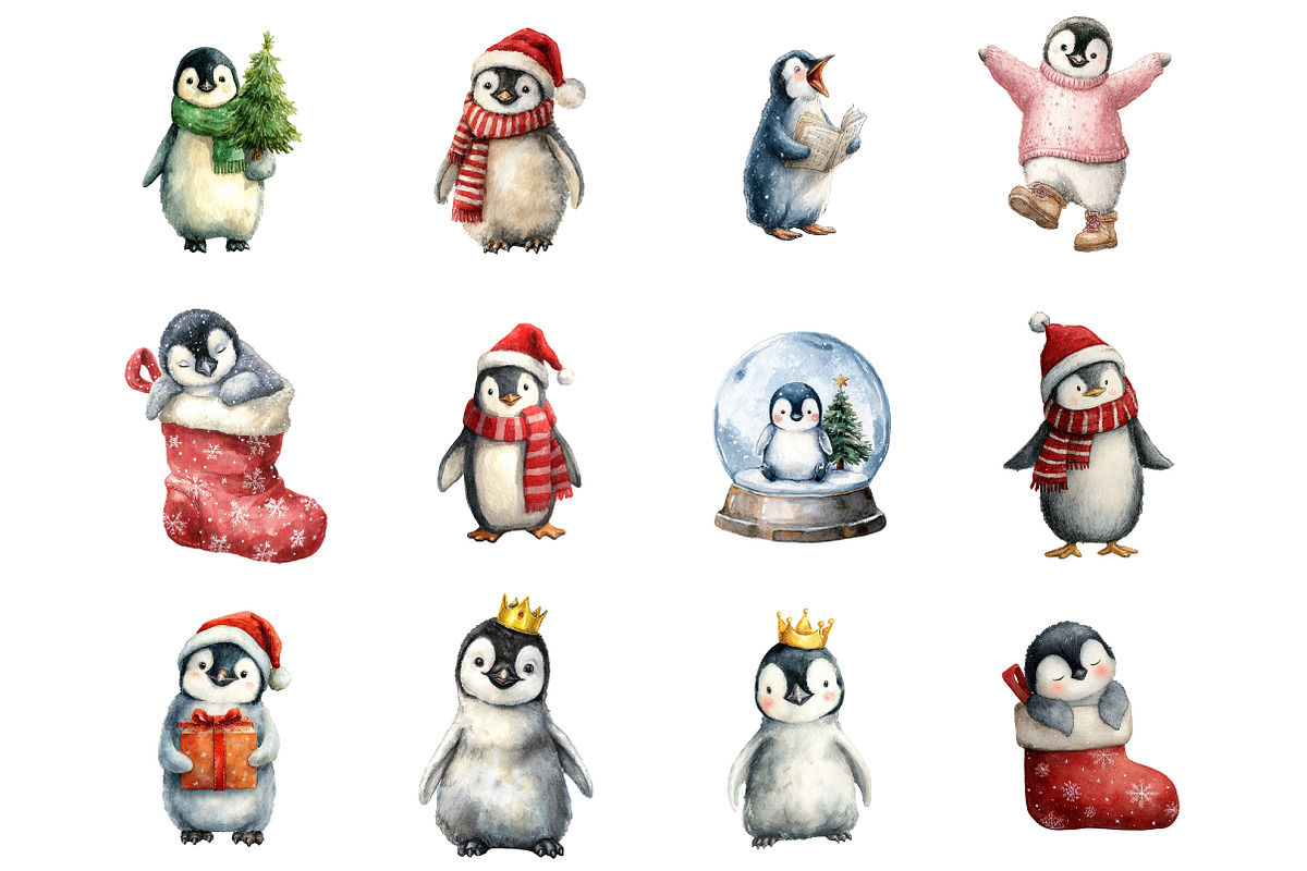 Winter Penguin Christmas Clipart, a Graphic by CitraGraphics (Photo 2 of 4)