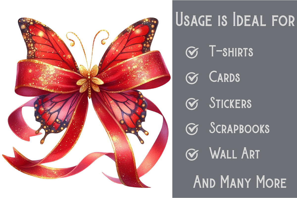 Red Coquette Christmas Bow Bundle, an Illustration by Pixels.Craft (Photo 3 of 6)