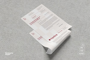 Simple Modern Letterhead, a Stationery Template by Neermana