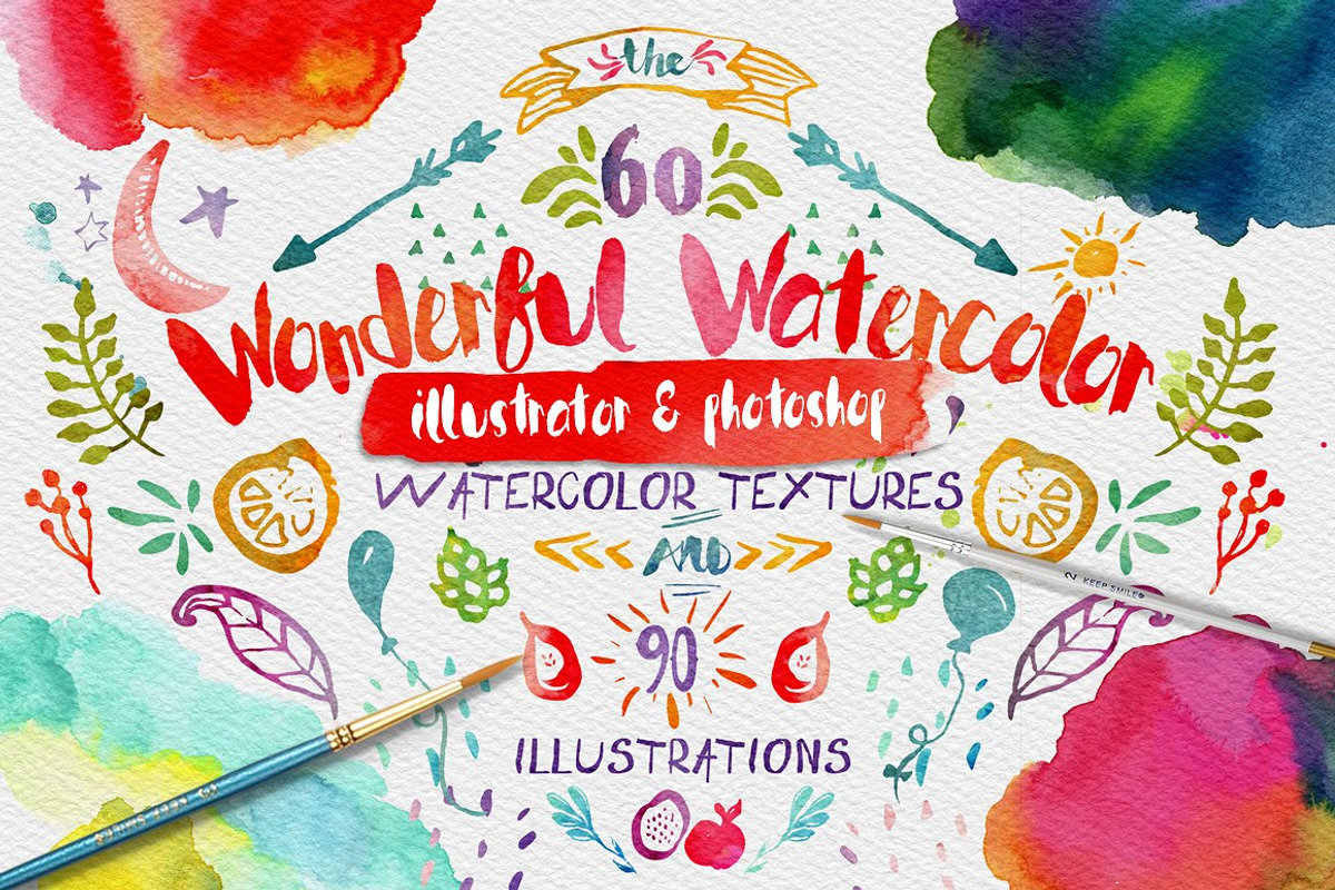 Watercolor Bundle - Designer Deal, an Illustration by Creativeqube Design (Photo 42 of 72)