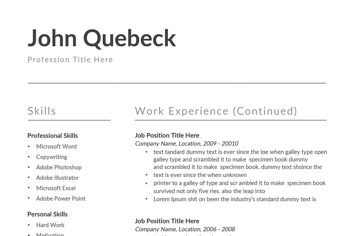 Resume Template / CV, a Resume Template by Creatune (Photo 6 of 8)