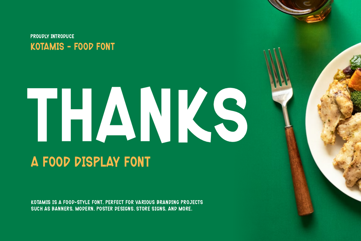 Kotamis - Food Display Font, a Handwritten Font by Iqsiart Studio (Photo 7 of 7)