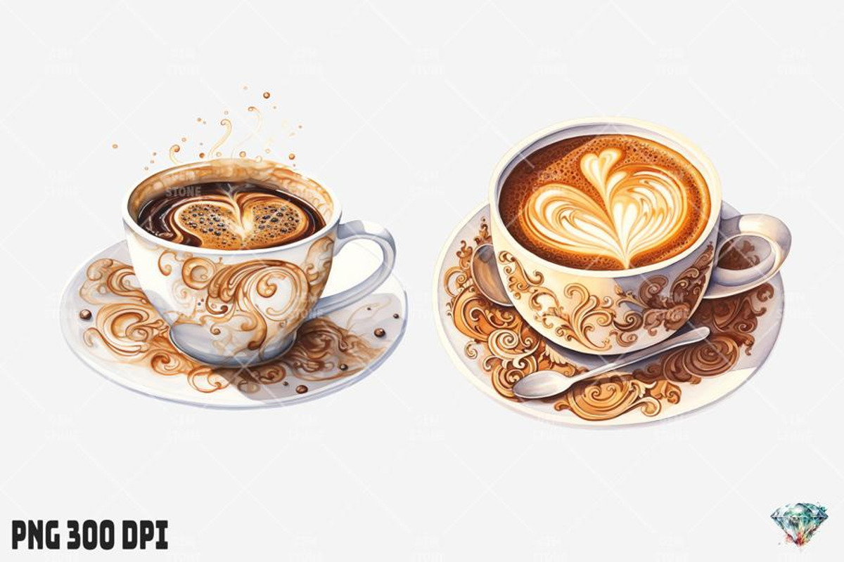 Hot Coffee Watercolor, an Illustration by Gemstone (Photo 10 of 12)