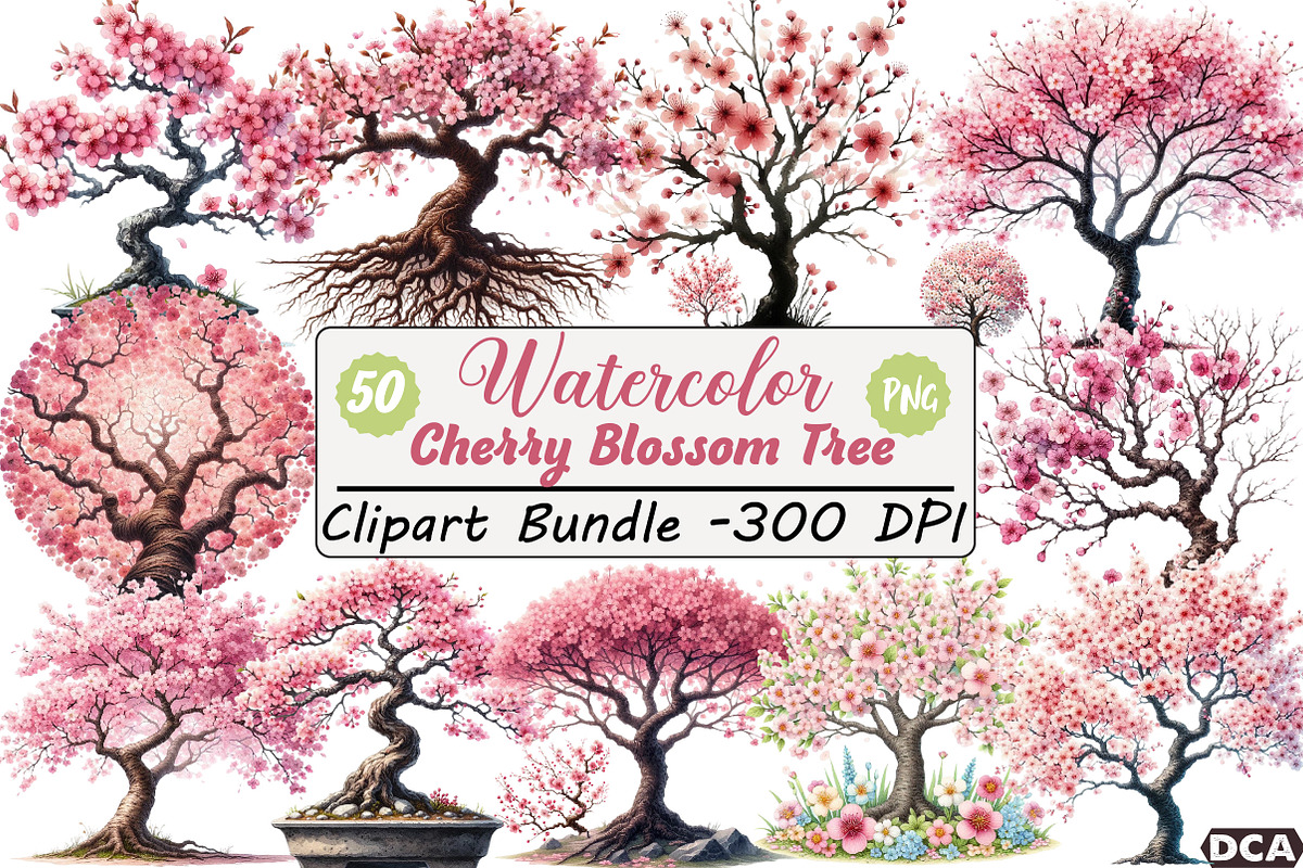 Japanese Cherry Blossom Tree, an Illustration by DreamCafeArt (Photo 1 of 9)