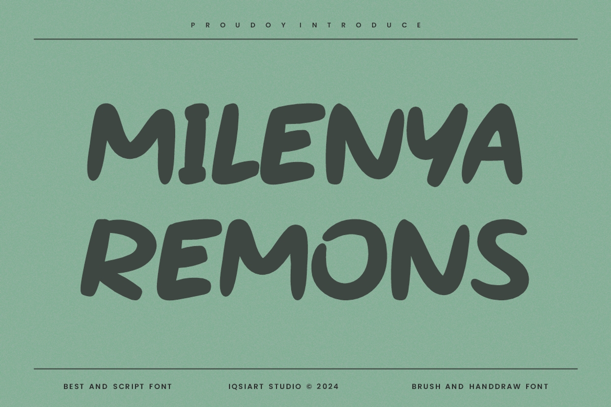 Milenya Remons - Marker Font, a Sans Serif Font by Iqsiart Studio (Photo 1 of 7)