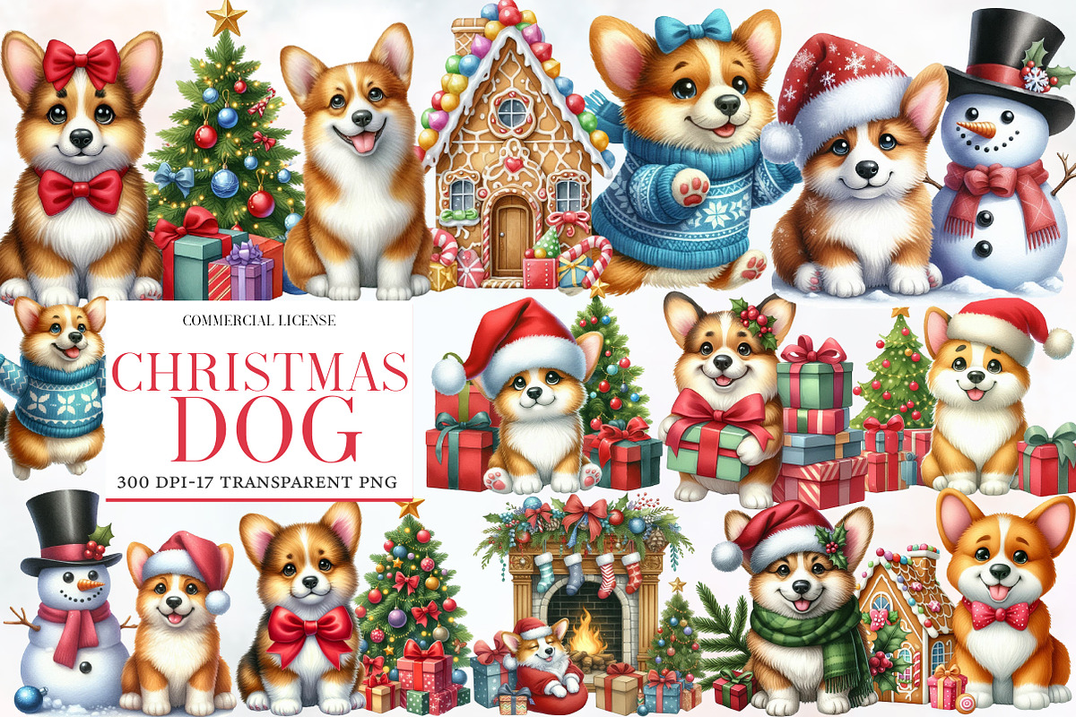Christmas Dog clipart, an Illustration by Designworld (Photo 1 of 5)