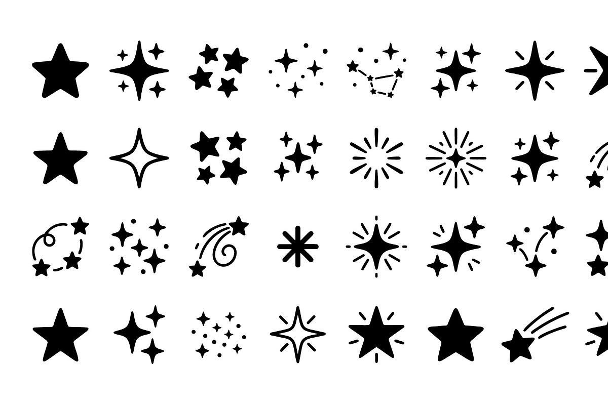 Hand Drawn Star and Sparkles Doodles, an Object Graphic by zahidhossainalif (Photo 3 of 13)