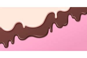 Melted ice cream dripping background, a Food Illustration by art PVP - market