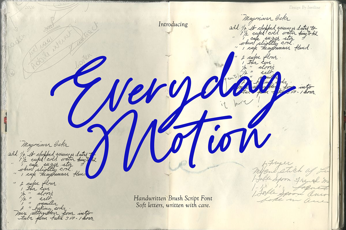 Everyday Motion - Handwritten Script, a Script Font by Inviline.co (Photo 1 of 10)