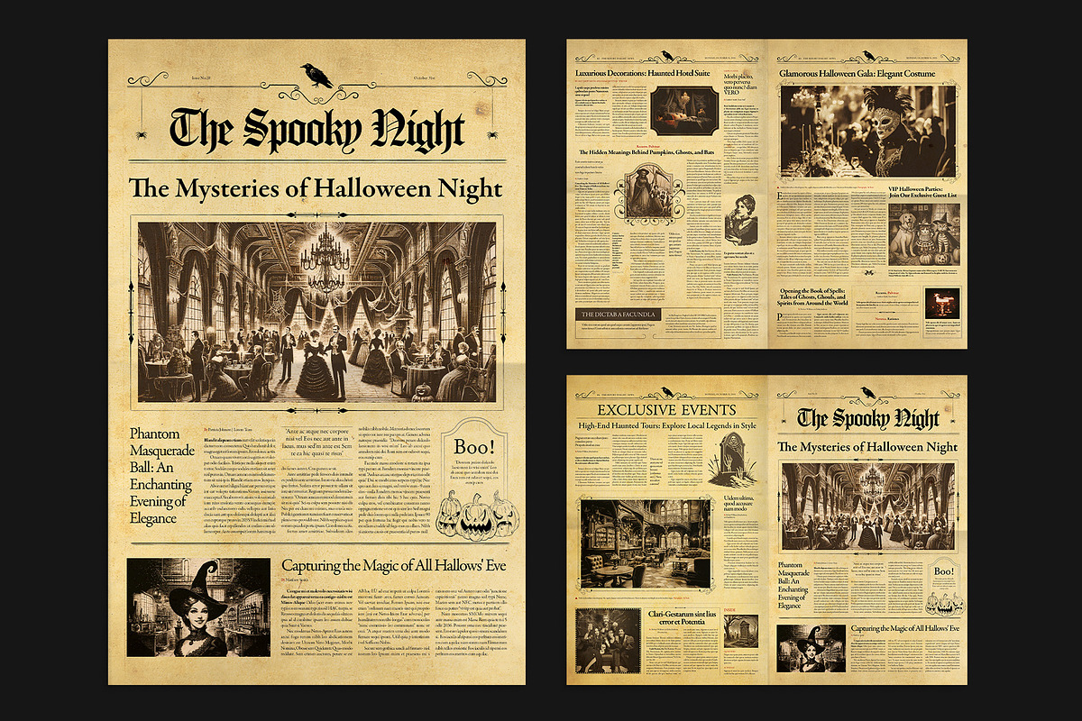 Halloween Newspaper Template, a Brochure Template by BrandPacks (Photo 1 of 4)