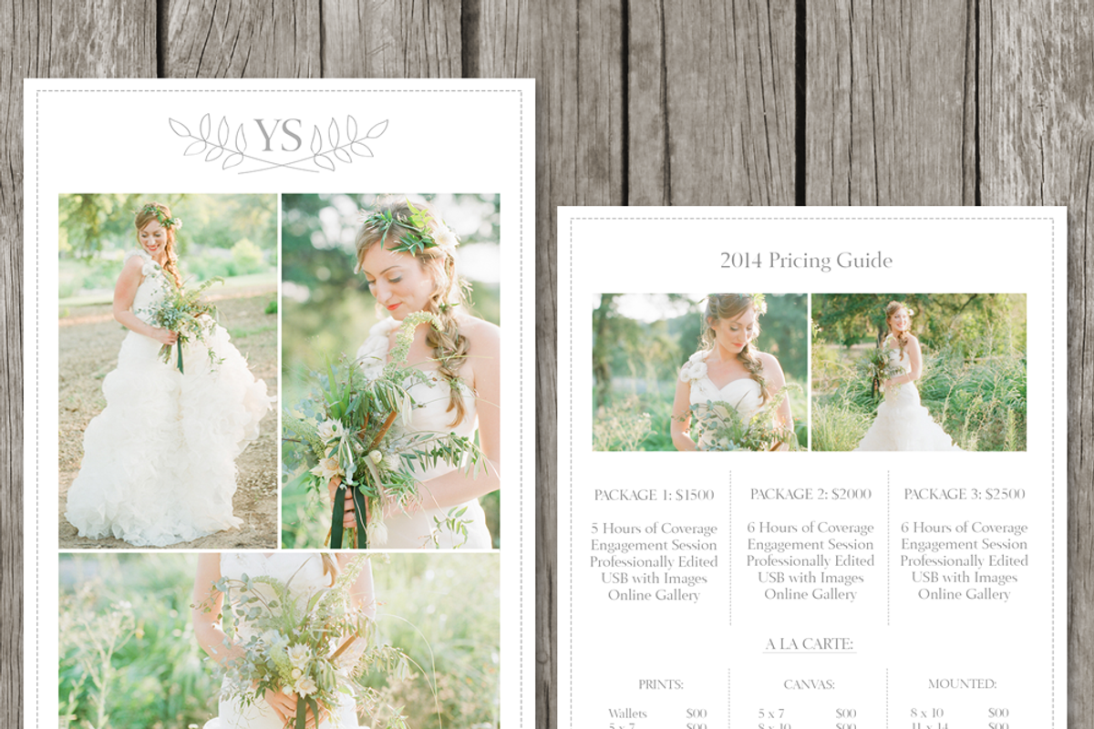 Photographer Price List Template, a Brochure Template by Stillbrook Designs