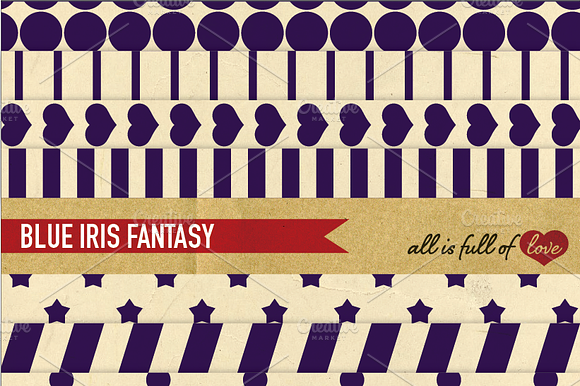 -60% Blue Iris Printable Paper Pack preview 3