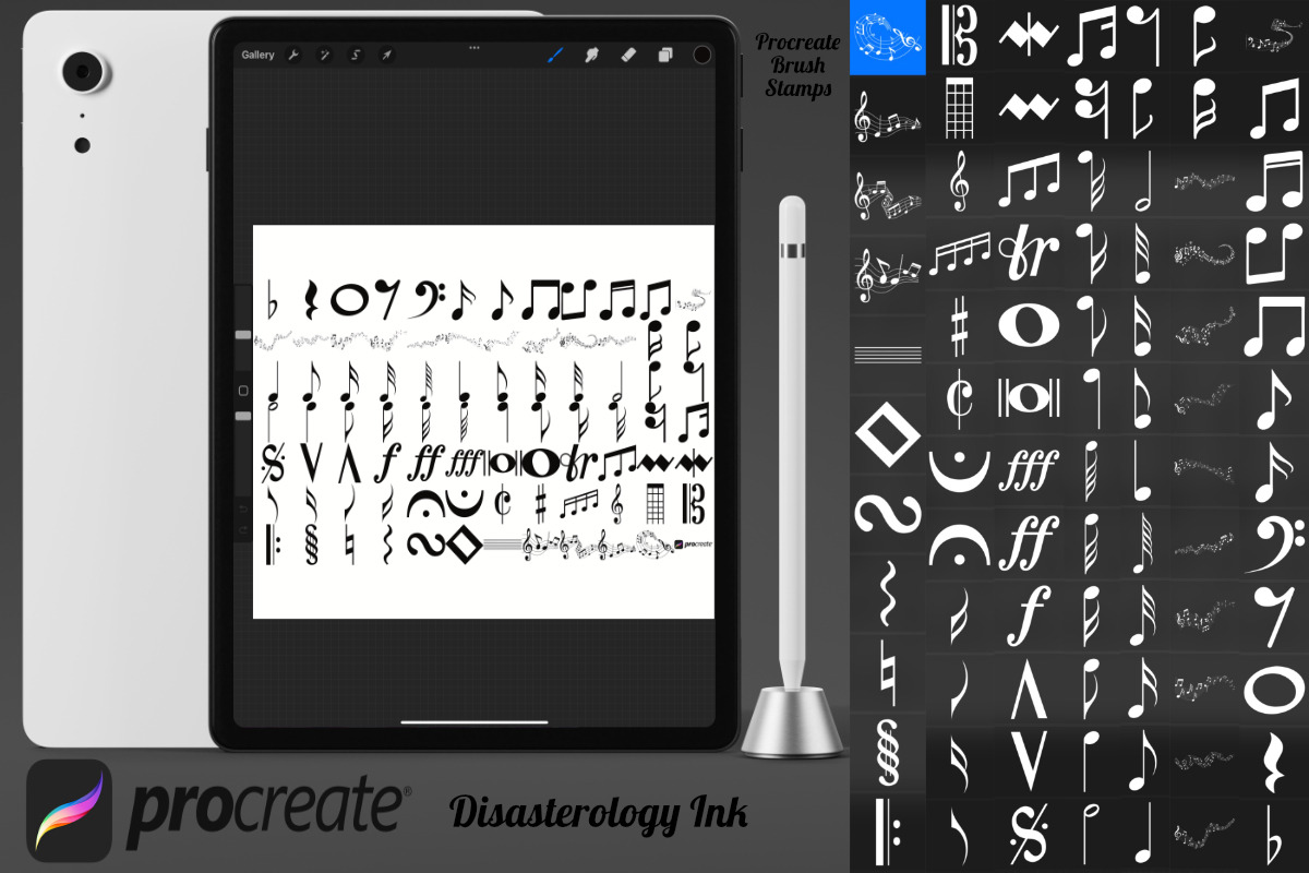 Music Clef Notes Set 1 Procreate, a Brush Add-On by Disasterology Ink (Photo 2 of 10)