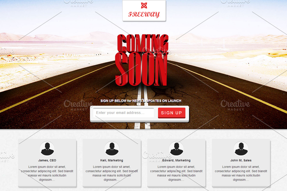 Freeway -Responsive Coming Soon Page, a Bootstrap Template by Responsive Business Theme