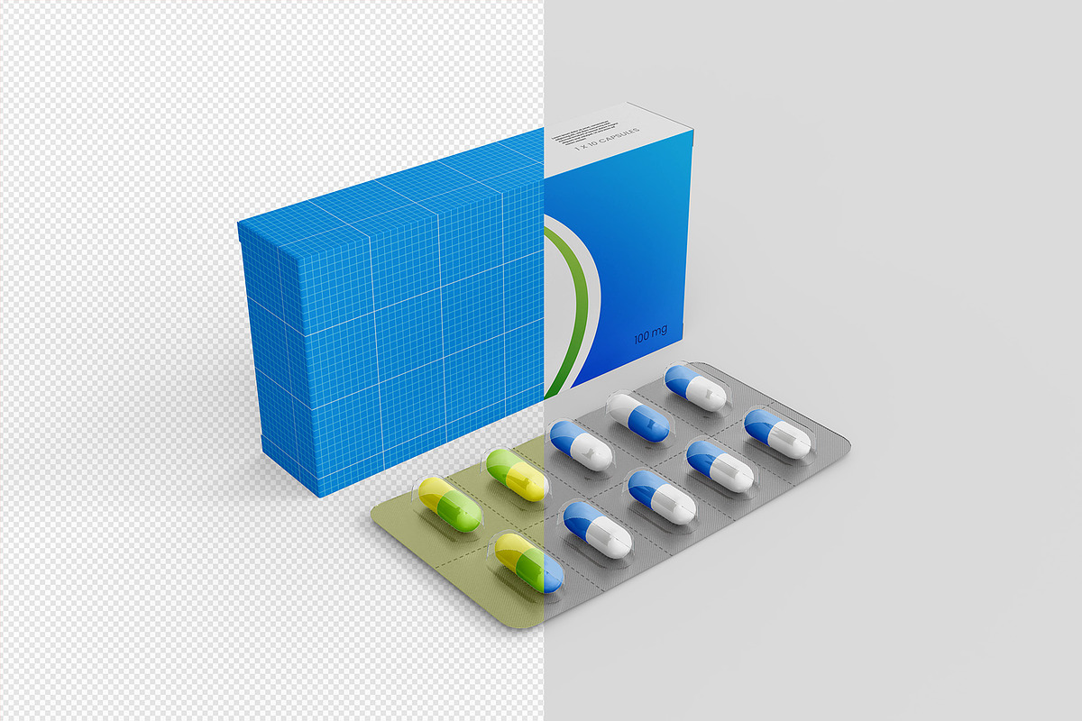 Medicine Pill Box Mockup - 8 views, a Packaging Mockup by Illusiongraphic (Photo 15 of 25)