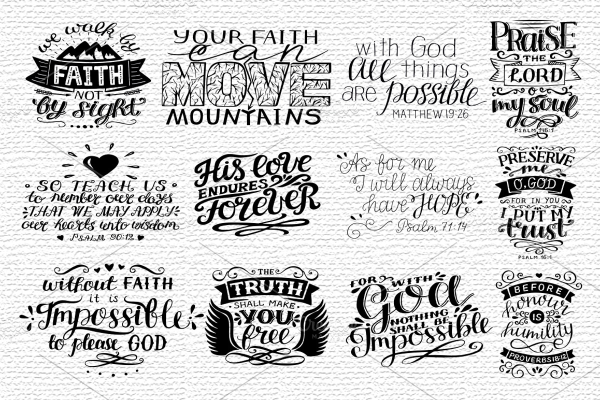 BUNDLE 50 BIBLE VERSES, an Illustration by Ola-la-la (Photo 5 of 10)