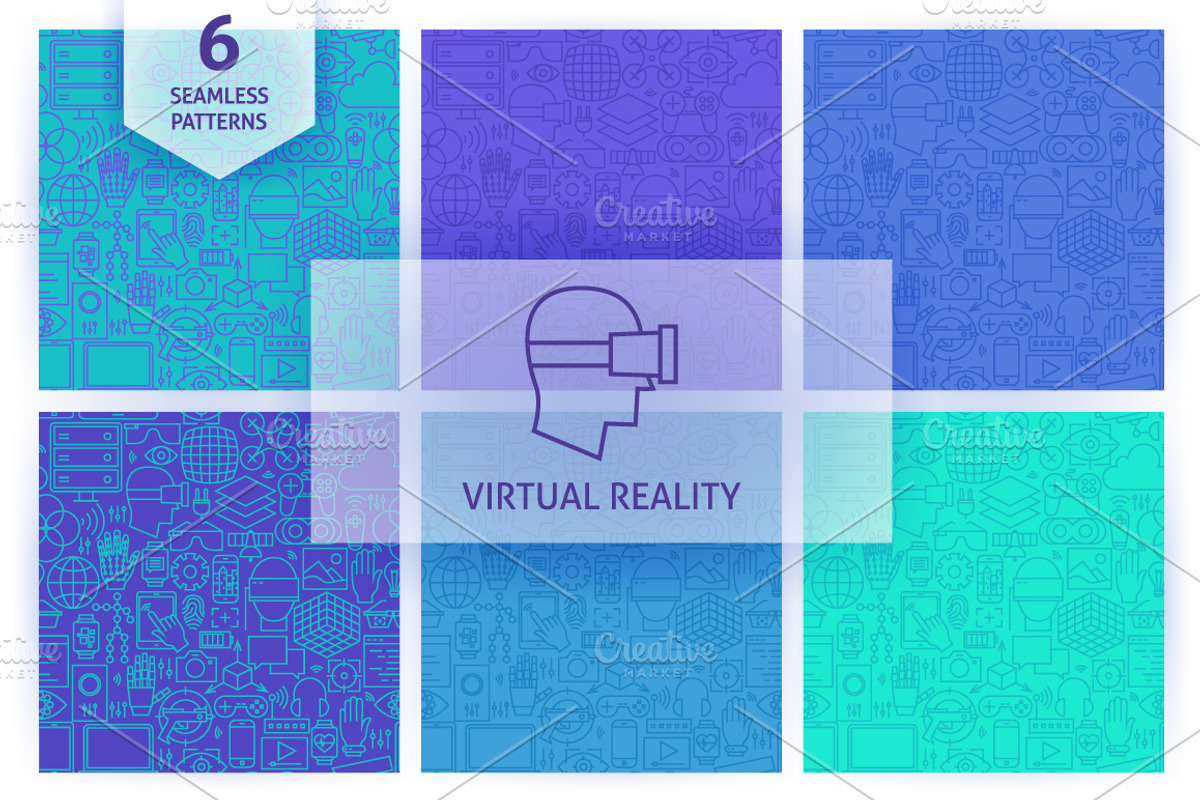 Virtual Reality Line Seamless Patterns