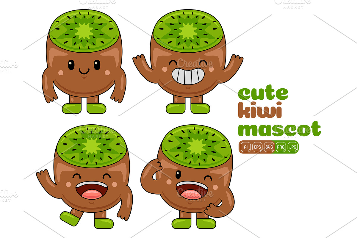Kiwi Mascot Vector Pack, an Illustration by MEDZ (Photo 4 of 5)