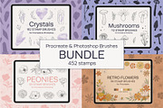 Bundle. Mushrooms, Crystals, Peony., a Brush Add-On by NinaFedorova (Thumbnail 1 of 20)