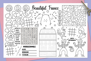 Beautiful France Coloring Playmats