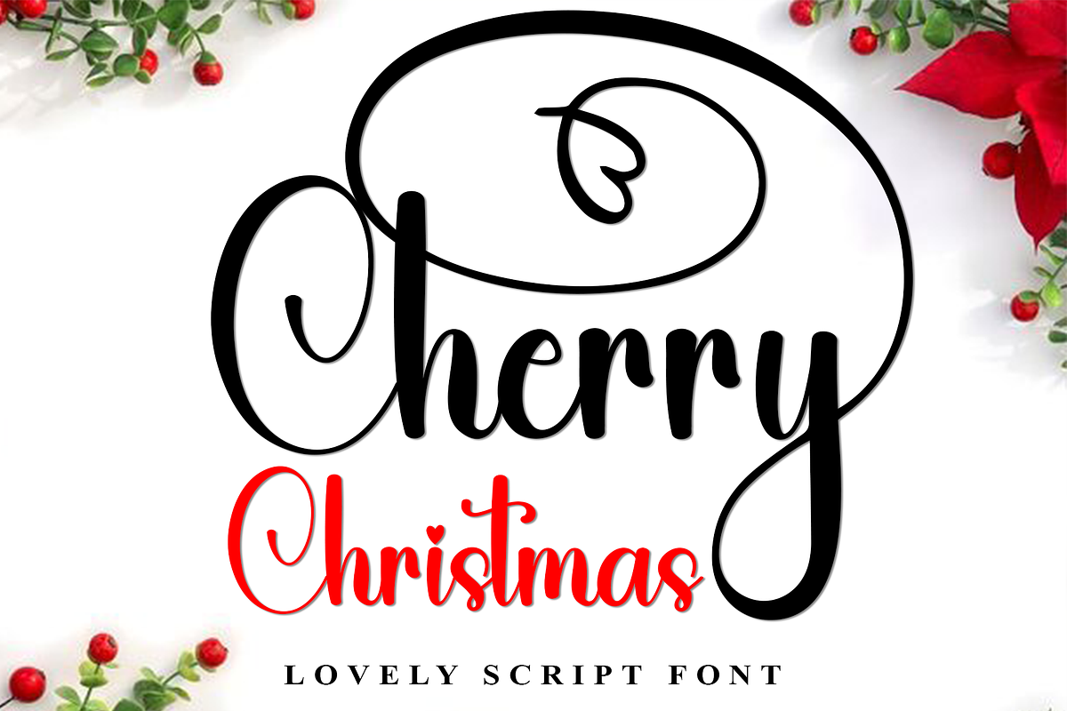 Cherry Christmas, a Handwritten Font by InermediaSTUDIO (Photo 1 of 8)