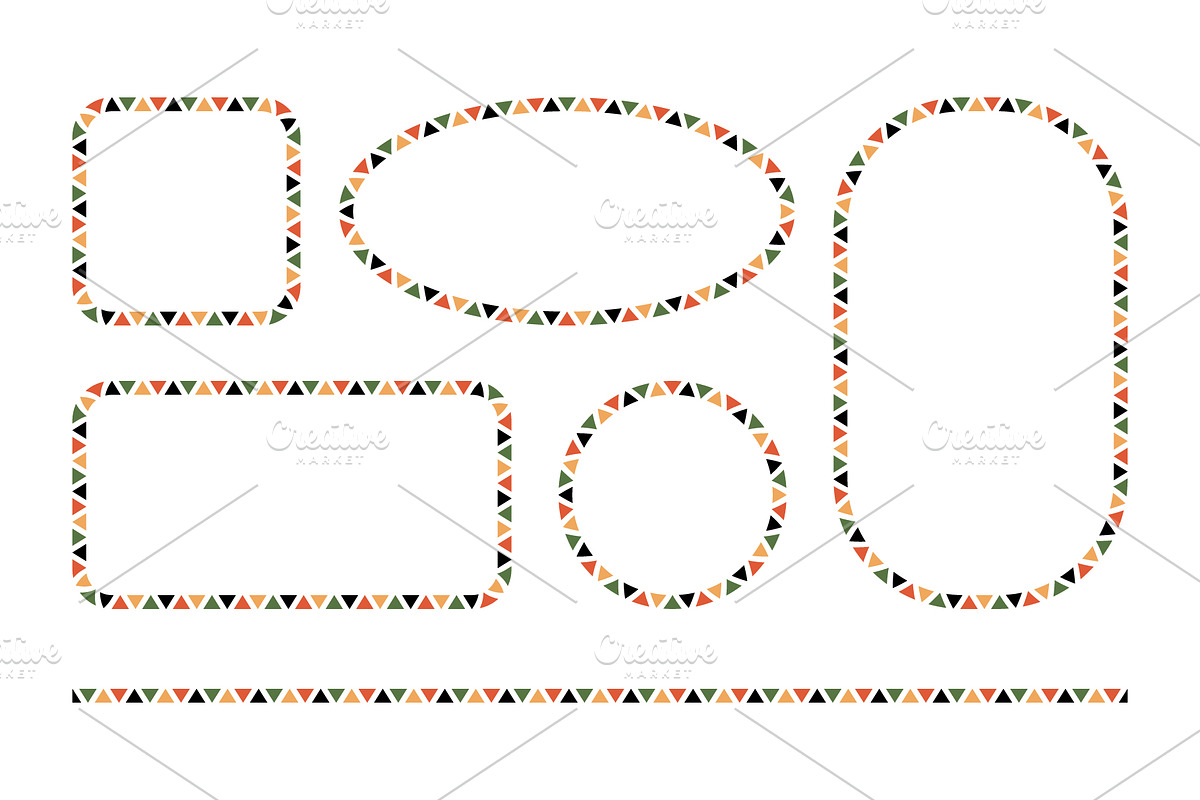 African Mexican Ethnic Motif Frame, a Decorative Illustration by Elena Pimukova (Photo 1 of 7)