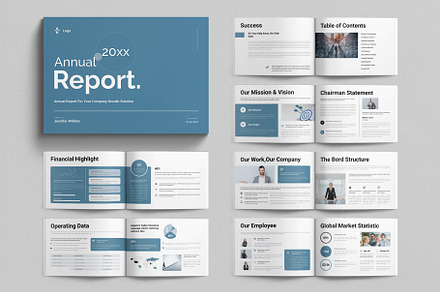 Annual Report Template Landscape, a Brochure Template by E-Type