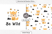 Seamless pattern with cute fox, a Pattern Graphic by lindoet23 (Thumbnail 1 of 3)