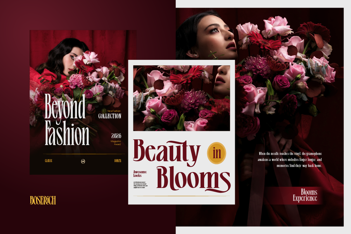 Boserich, a Serif Font by Burntilldead (Photo 7 of 12)