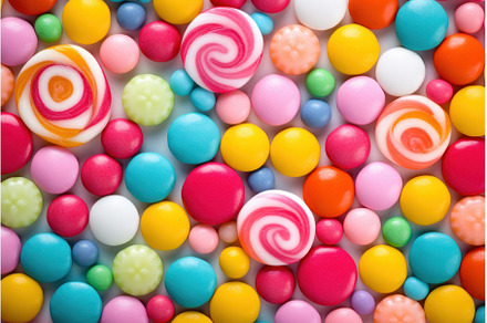 Vibrant Colorful candy background, a Food & Drink Photo by Ylivdesign