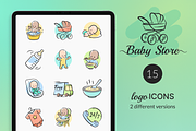 Baby Store Icons, an Outline Icon by Kalash (Thumbnail 1 of 7)