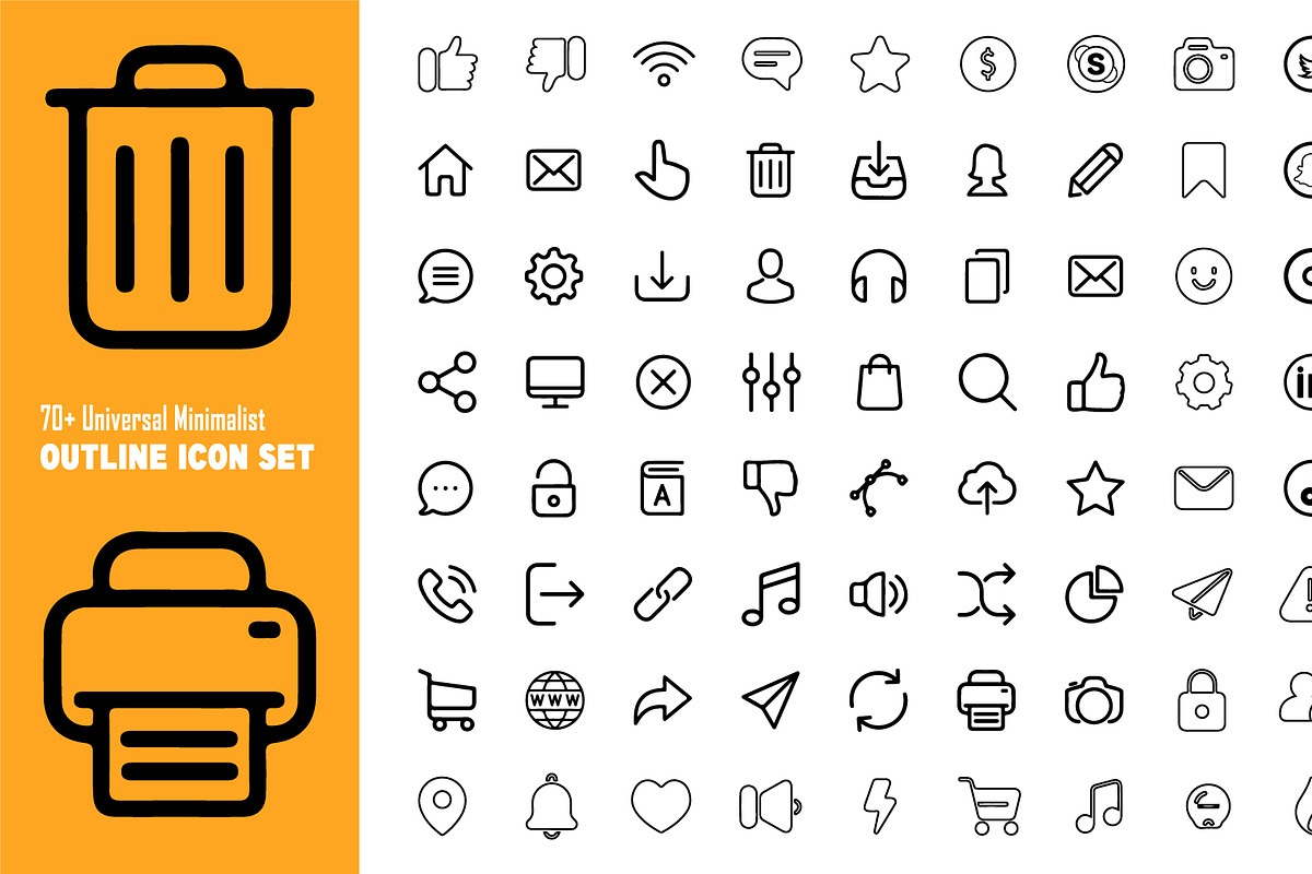 Outline Icon Set for Web and Mobile, an Outline Icon by hkmonir (Photo 2 of 3)