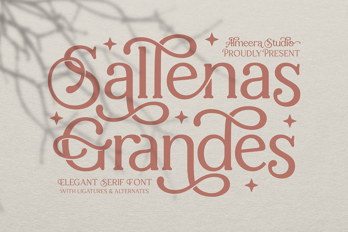 Sallenas Grandes|Elegant Serif Font, a Serif Font by Almeera Std (Photo 1 of 9)