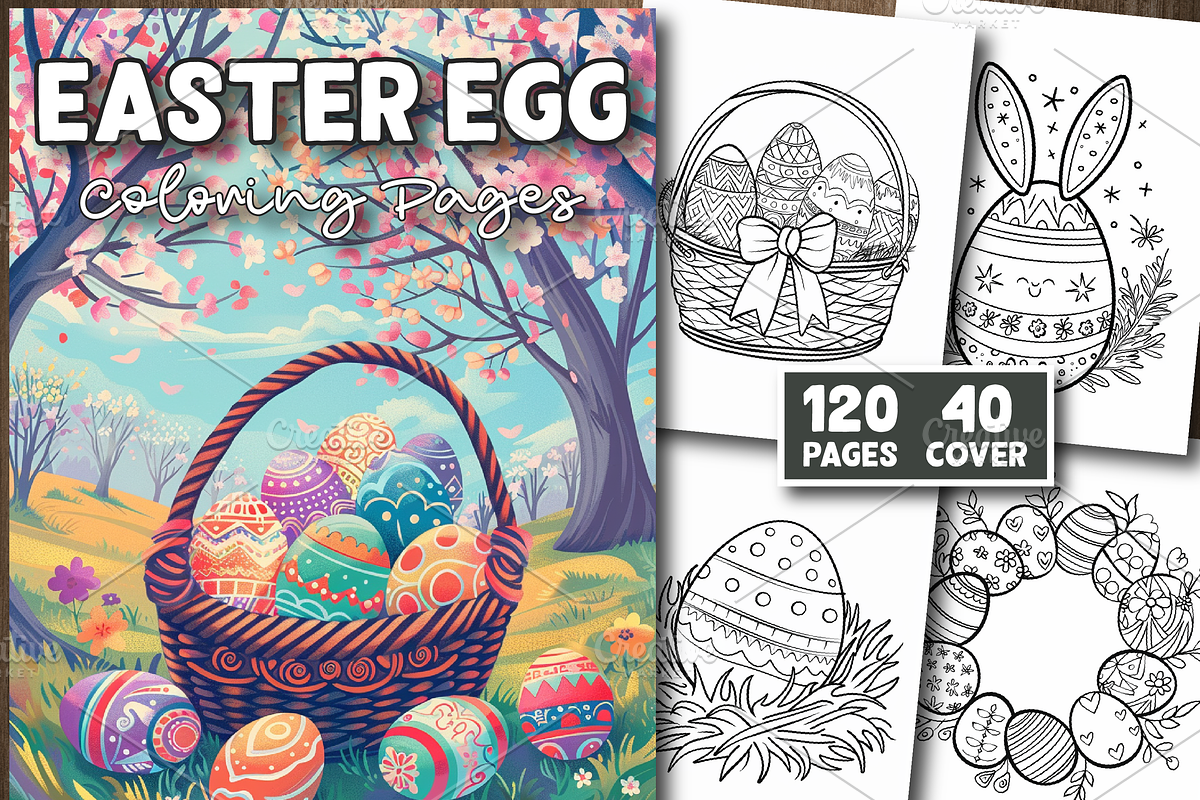 Easter Egg Coloring Pages, a Seasonal Illustration by Design Station (Photo 1 of 5)
